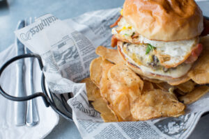 commercial food photography of cheeseburger restaurant in traverse city michigan