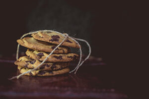 commercial food photography of cookies sitting on a counter