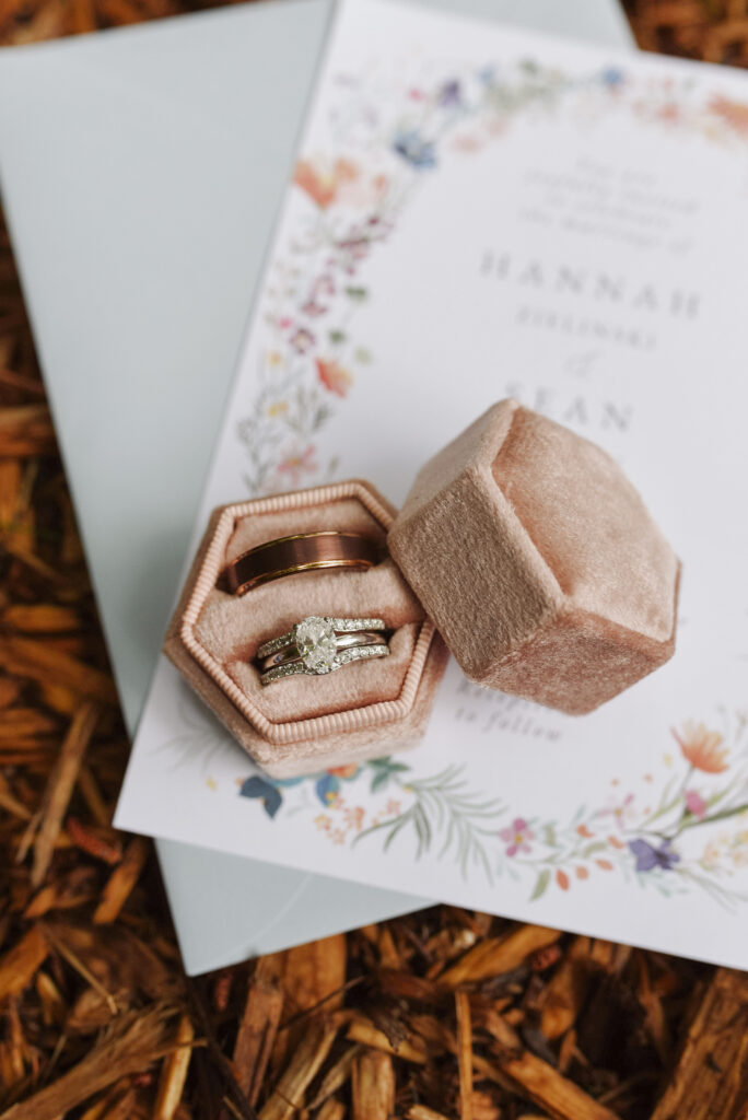 wedding rings blue bridge event center in grawn michigan traverse city wedding photographer