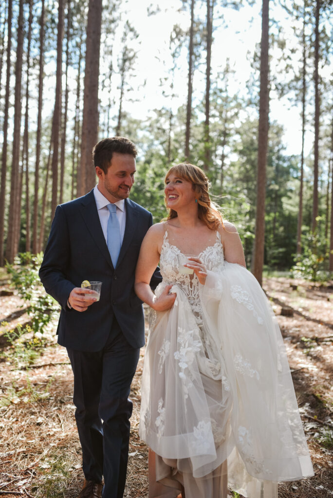 bride and groom at blue bridge event center in grawn michigan traverse city 
