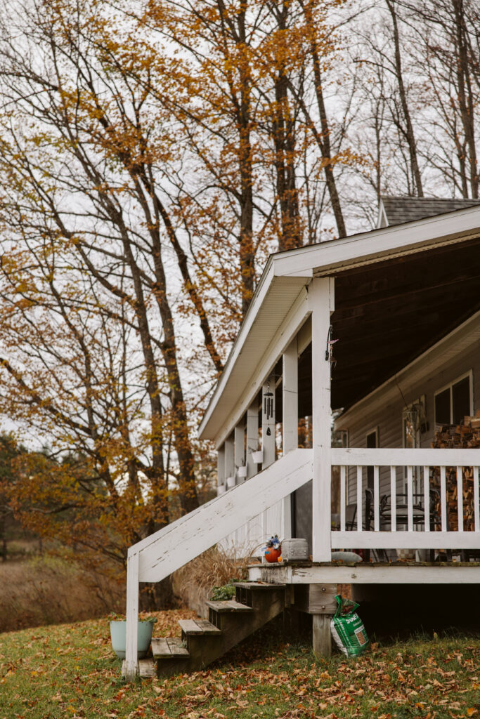 side view of a traverse city home during newborn photos