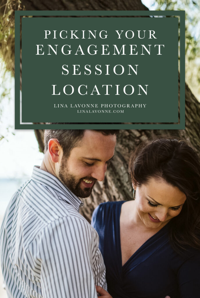 bride and groom looking down laughing at the beach during engagement session