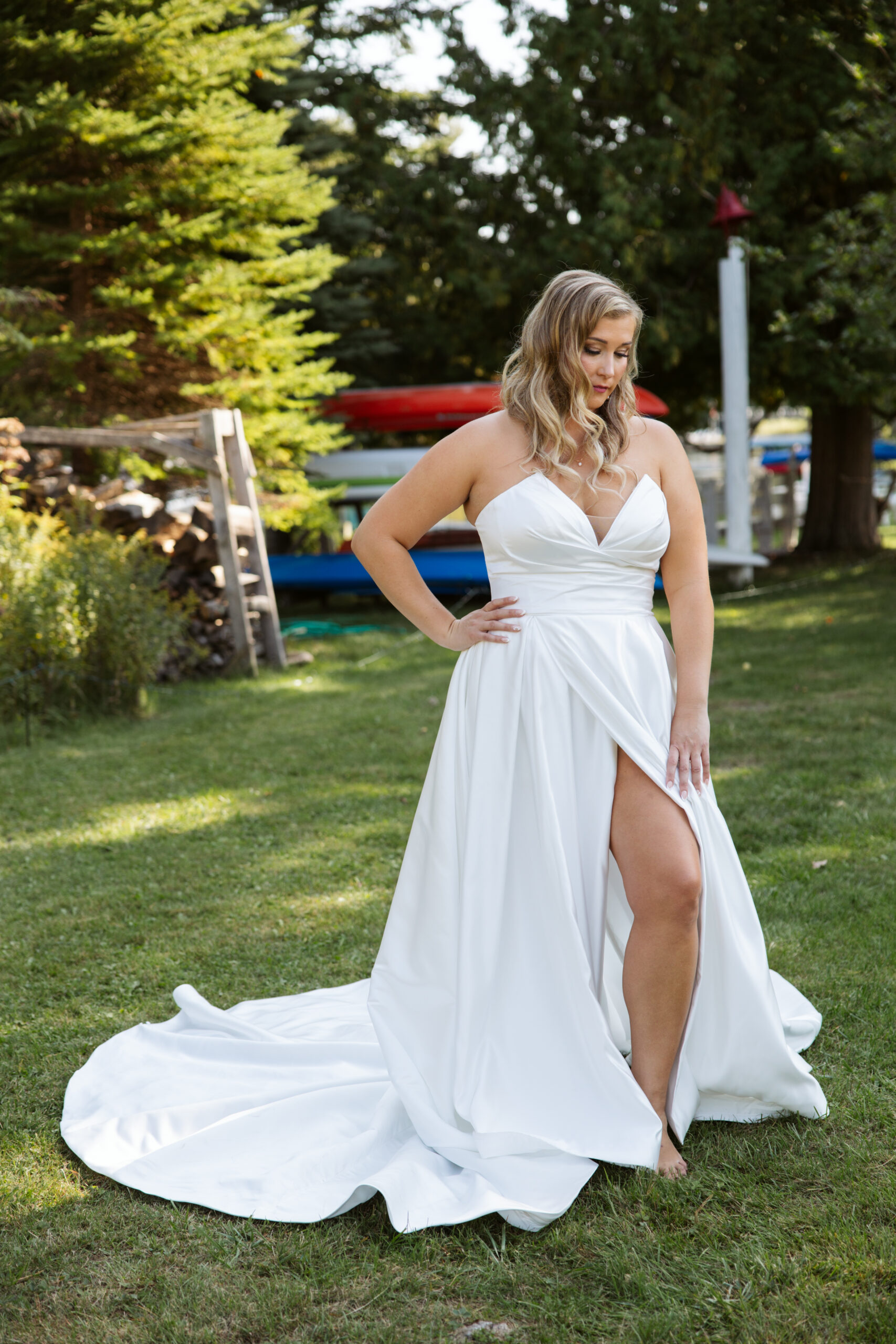 bridal portrait in glen arbor michigan
