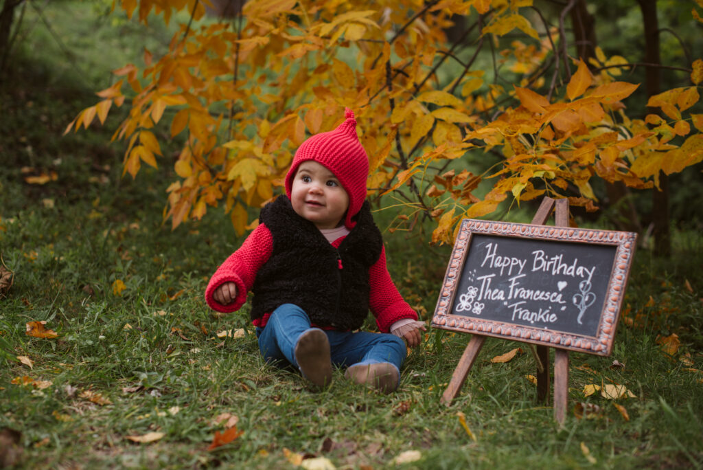 family posing for fall family photos in traverse city michigan